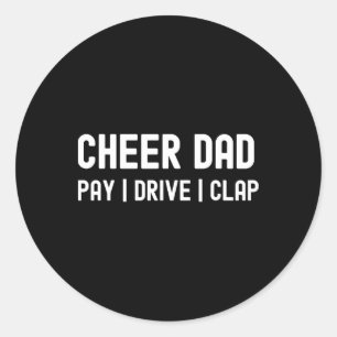 Hjälp Pappa Roligt Betala Köra Klappa Cheerleading Runt Klistermärke