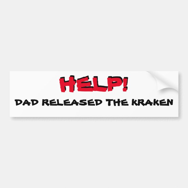 Hjälp! Pappa släppte Kraken Bildekal (Framsidan)