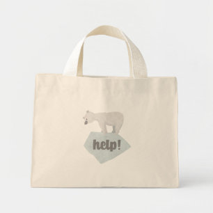 Hjälp Polar Bear Tote-blocket Mini Tygkasse