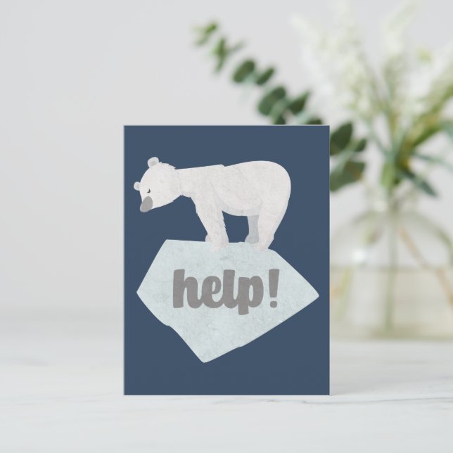 Hjälp Polarna Bear Vykort (Stående Fram)