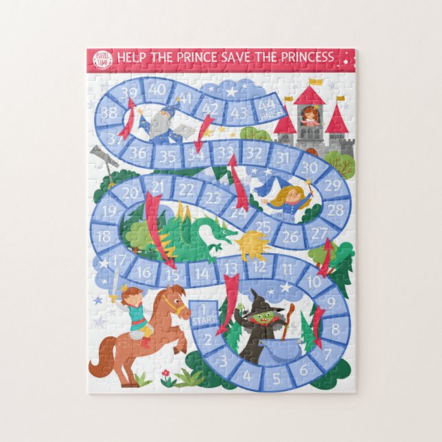 Hjälp prinsen Spara prinsessan från Witch Pussel (Vertikal)