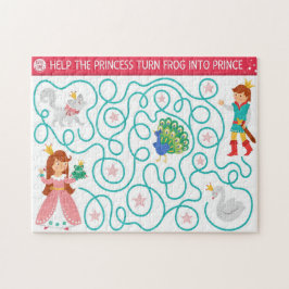 Hjälp prinsessan att förvandla grodan till prins-b pussel