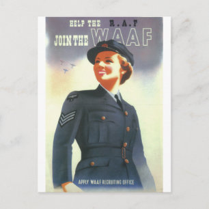 Hjälp R.A.F. Gå med Poster WAAF_Propaganda Vykort