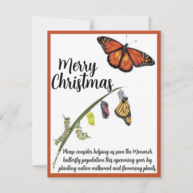 Hjälp Sparan med Monarch-fjäril. Anteckningskort (Framsida)