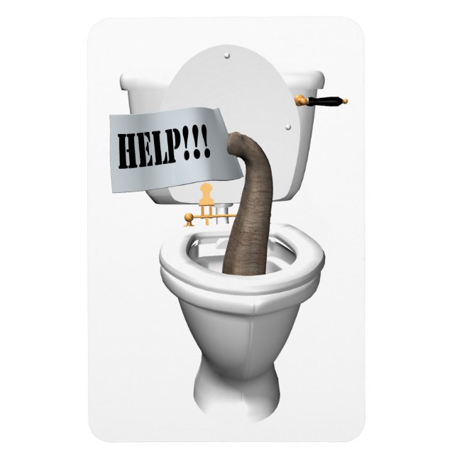 Hjälp! Stuck i Toilet Magnet (Vertikal)