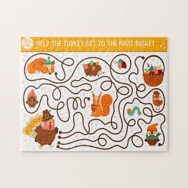 Hjälp Thanksgivingen Turkiet att hitta de fruktlös Pussel (Horisontell)