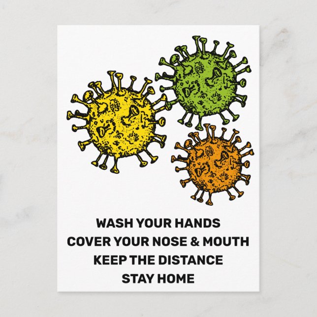 Hjälp till att stoppa säkerheten för Corona Virus  Vykort (Framsida)