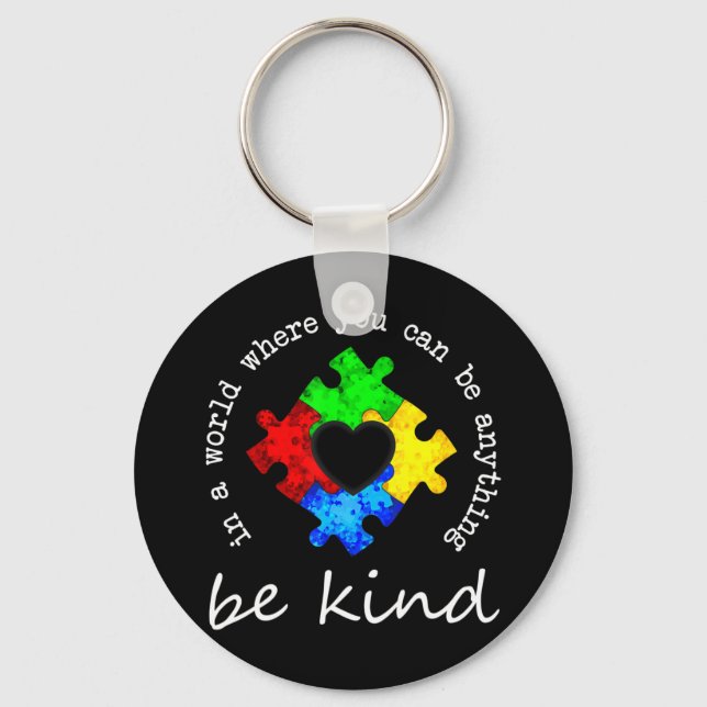 Hjälp till att uppmärksamma autism och acceptera nyckelring (Framsida)