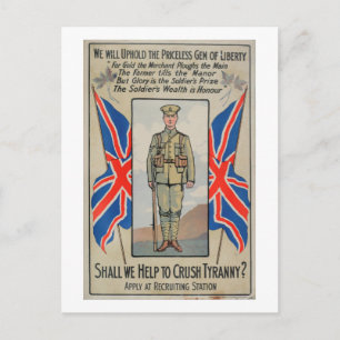 Hjälp till Crush Tyranny_Propaganda Poster Vykort
