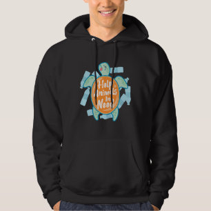 Hjälp till djur Spara Turtles Ocean Rädda djuren Hoodie