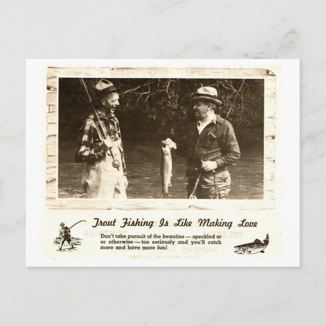 Hjälp till Retro utomhus Man Cave Fishing - Vykort (Framsida)