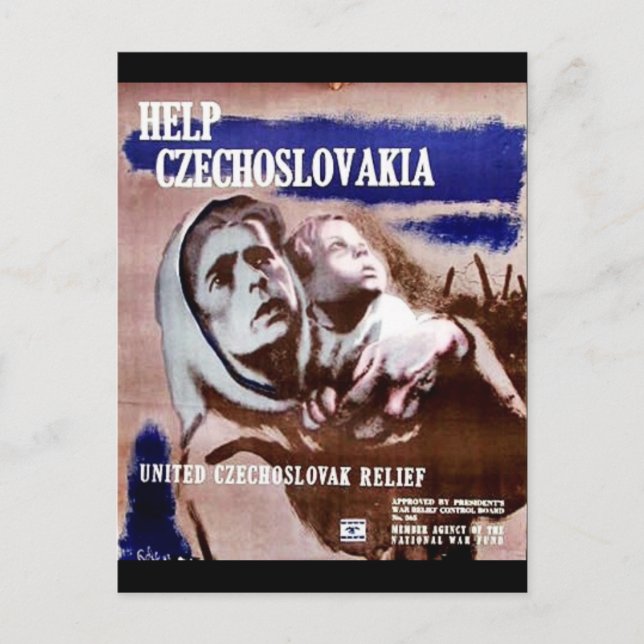 Hjälp Tjeckoslovakien Vykort (Framsida)