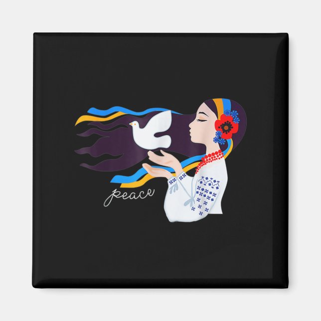 Hjälp Ukraina att stå på Ukrainas sida Magnet (Framsidan)