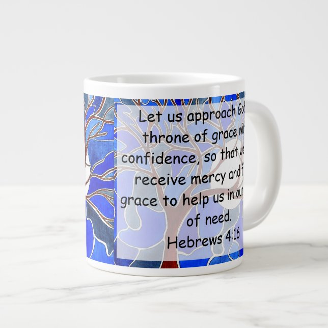 Hjälp vid behov - Hebreiska 4:16 - Bibelverad Jumbo Mugg (Framsida höger)