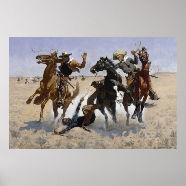 Hjälpa en kamrat av Frederic Remington Poster (Framsidan)