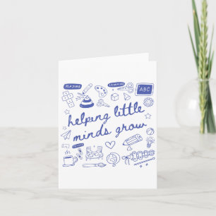 Hjälpa lilla minds Grow Teacher Kindergarten Pre Kort