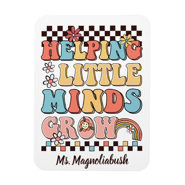 Hjälpa Little Minds Grow Groovy-lärarpresenten Magnet (Vertikal)