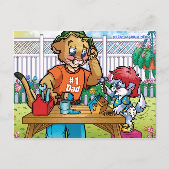 Hjälpa Pappa vykort (Framsida)