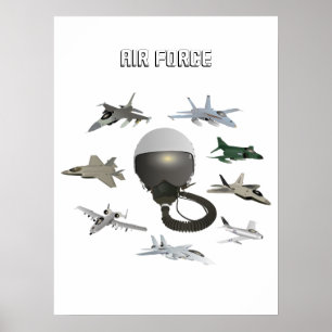 hjälpen från den amerikanska Luft-styrkans pilot m Poster