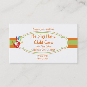 Hjälper Affärskortet Hand Child Care Visitkort