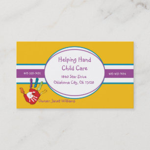 Hjälper Affärskortet Hand Child Care Visitkort