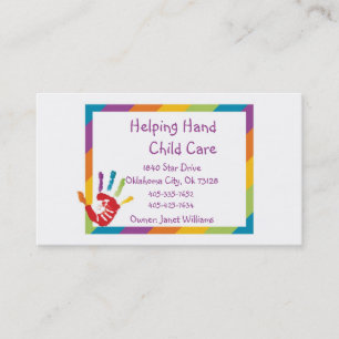 Hjälper Affärskortet Hand Child Care Visitkort