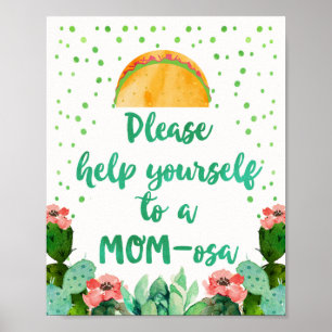 Hjälper dig själv till en babyskylt i MAMMA-osa Poster