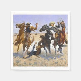 Hjälper en kamrat Frederic Remington 1890 Pappersservett
