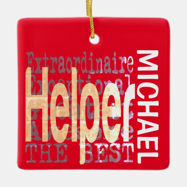 Hjälper Extraordinaire-ANPASSNINGSBAR Julgransprydnad Keramik (Framsida)