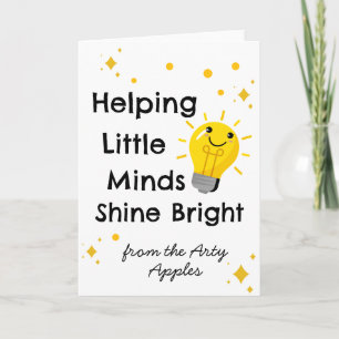 Hjälper lilla minds Shine Bright Lärare Kort