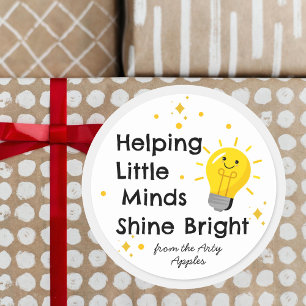 Hjälper lilla minds Shine Bright Lärare Runt Klistermärke
