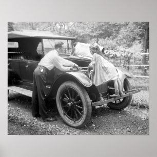 Hjälper Pappa, 1923. Gammalt Fotografite. Poster