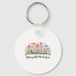Hjälper små sinnen växa Lärare Blommig tillbaka ti Nyckelring