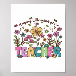 Hjälper små sinnen växa Vilda blommor Lärare Bak Poster