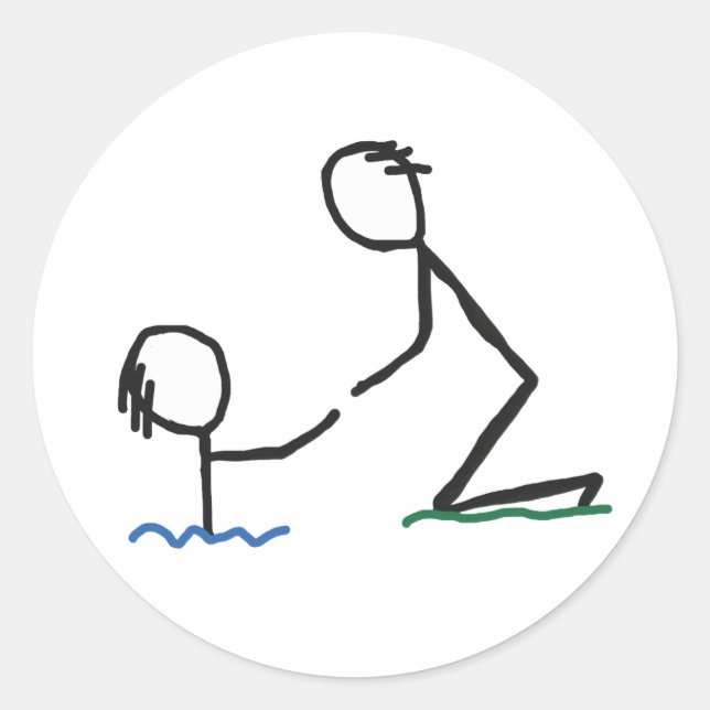 Hjälping Hand Runt Klistermärke (Framsida)