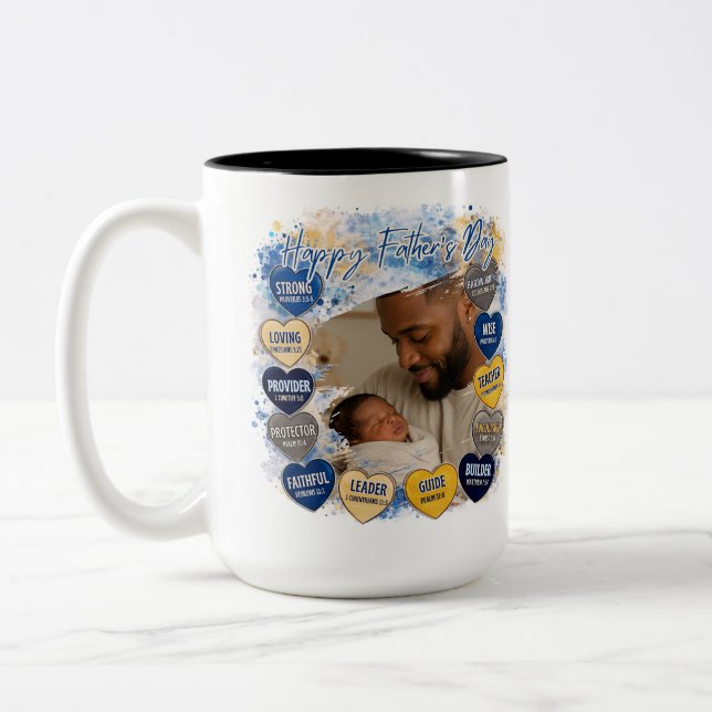 Hjälpligt faderdag-meddelande Två-Tonad mugg (Vänster)