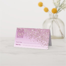 Hjälplöst 50-årspresent för födelsedagen Rosa Guld Placeringskort