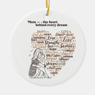 Hjälpsamma Inspirerande Citat om Mamma Typografi Julgransprydnad Keramik