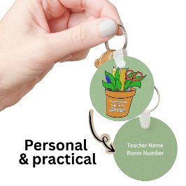 Hjälpte mig växa Lärarpresent Metall Nyckelring