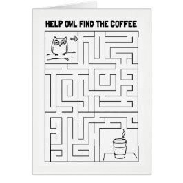 Hjälpugglafynd kaffet - tom insida hälsningskort