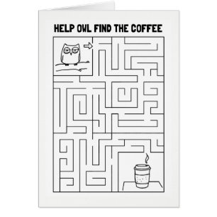 Hjälpugglafynd kaffet - tom insida hälsningskort
