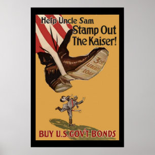 HjälpUncle Sam att stämpla ut den Kaiser vintage Poster