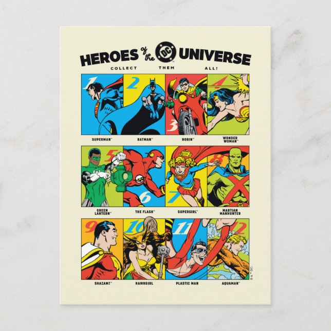 Hjältar från DC™ Universe Vykort (Framsida)