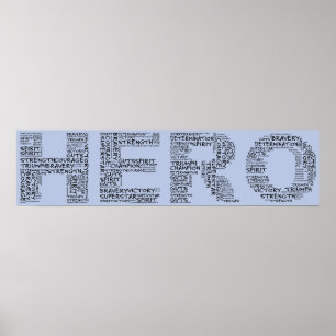 Hjältar i slagsmål mot cancer (svart text) poster