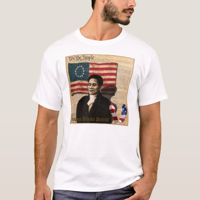 Hjälte 1770 för krig för Crispus Attucks Tee Shirt (Framsida)