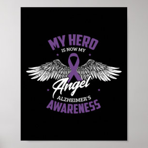 Hjälte är nu min ängel Alzheimers sjukdom medveten Poster
