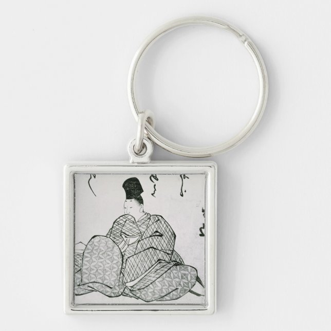 Hjälte av en Monogatari Fyrkantig Silverfärgad Nyckelring (Framsidan)