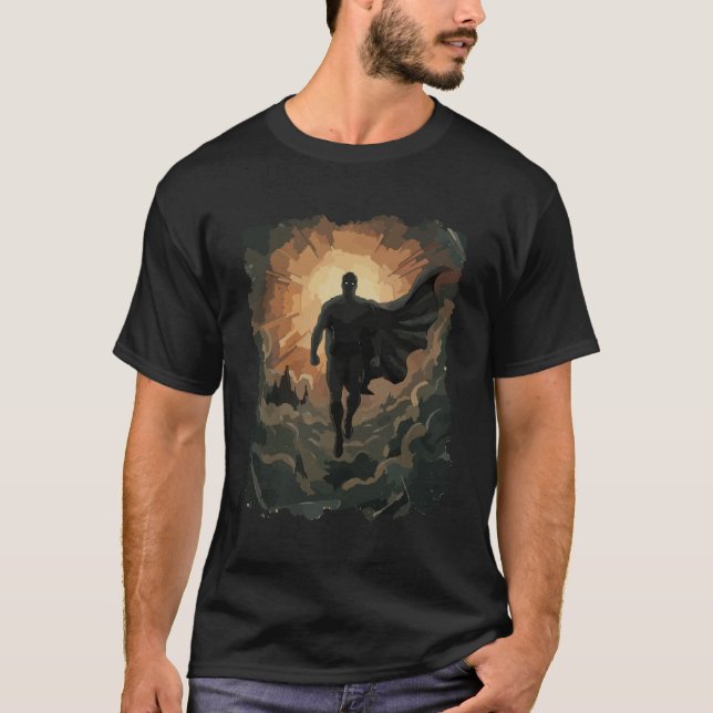 Hjälte - Flygande super människa T Shirt (Framsida)