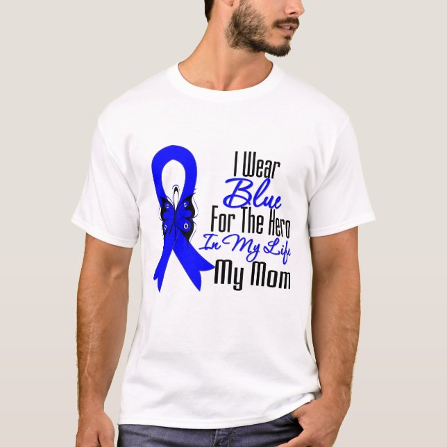 Hjälte för koloncancerband min mamma tee shirt (Framsida)