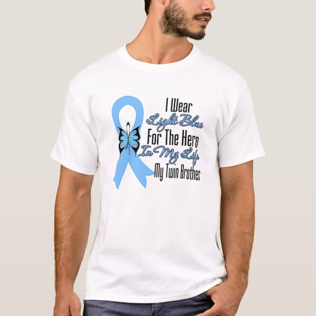 Hjälte för prostatacancerband min tvilling- broder t shirt (Framsida)